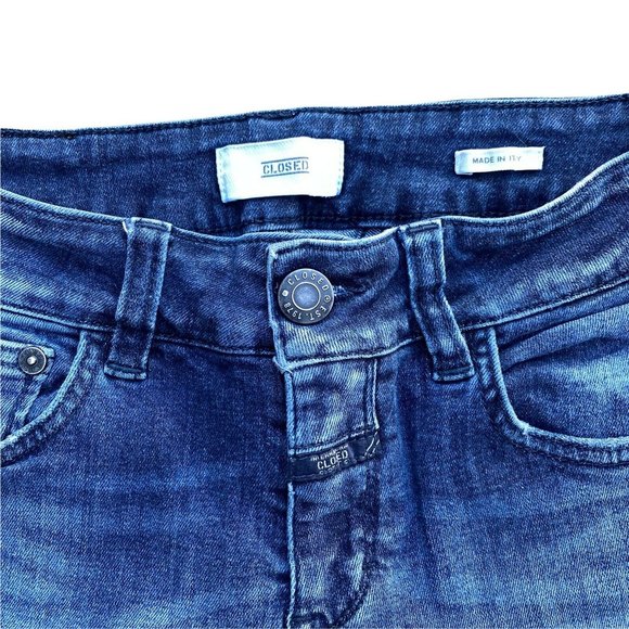 ANTHROPOLOGIE CLOSED SIZE 25 X 26 MADE IN ITALY SLIM FIT DARK WASH BAKER JEANS - Picture 6 of 9